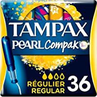 Los mejores  - Tampax Compak Pearl Regular Con Aplicador- Óptimo Tampón Tampax En Comodidad- Protección Y Discreción- 36 Unidades